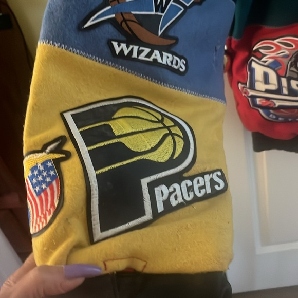 Rare!! W/Tags Men’s Jeff Hamilton Wool & Leather NBA Bomber Jacket. 3XL! Vintage - Picture 12 of 17